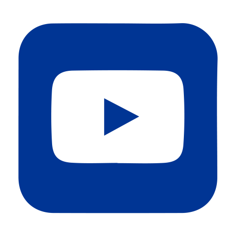 youtube logo in unh blue