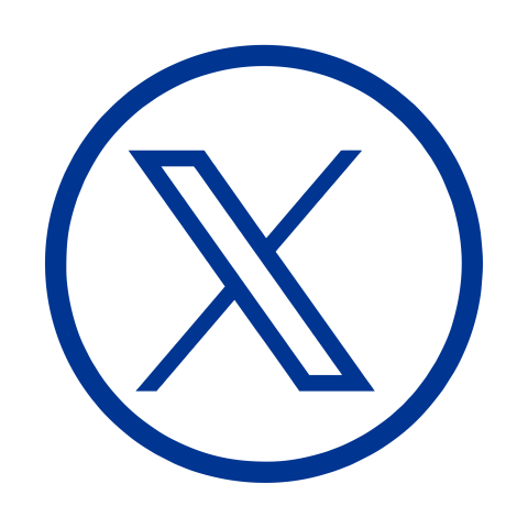 Twitter X logo in UNH blue